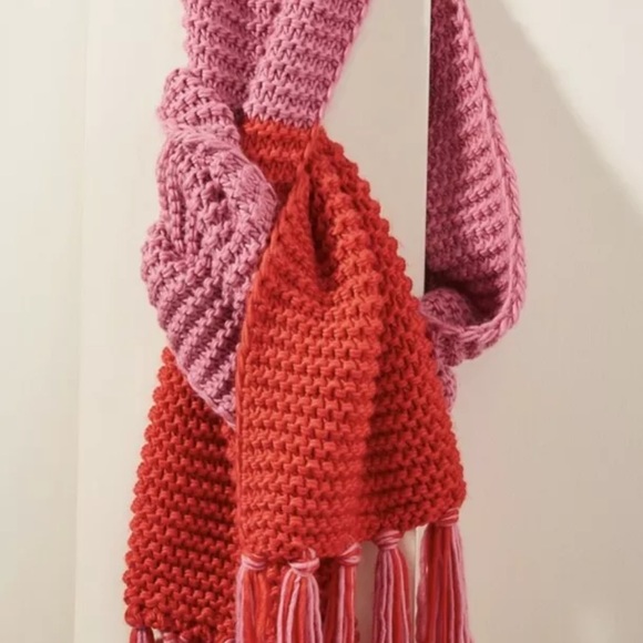 Anthropologie Accessories - Anthropologie sleeping on snow red pink scarf new